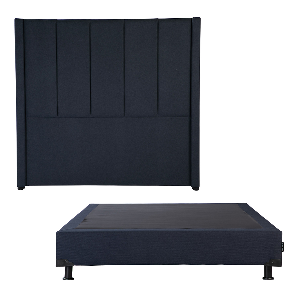 Cabecera Dicasa Nizza Color Azul Queen Size + Box Dicasa Color Azul Queen Size