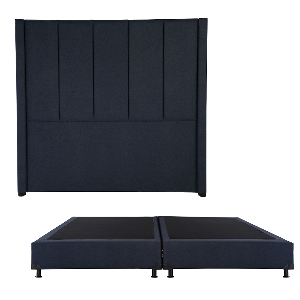 Cabecera Dicasa Nizza Color Azul King Size + Box Dicasa Color Azul King Size