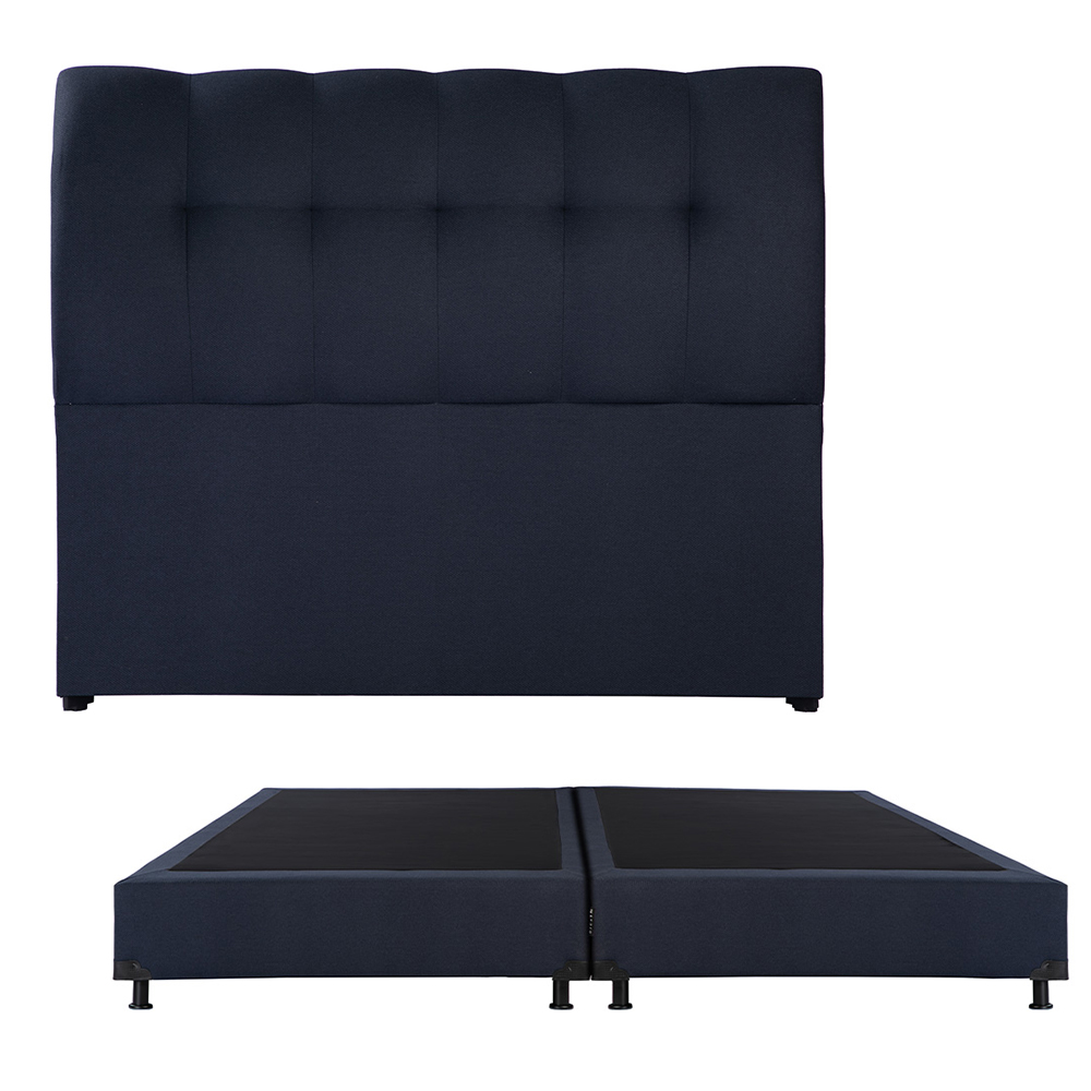 Cabecera Dicasa Nube Color Azul King Size + Box Dicasa Color Azul King Size