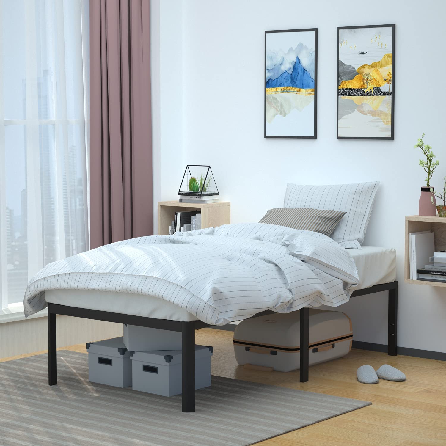 Marco De Cama Amazon Basics, Resistente, Antideslizante, De Acero, Doble, 18 H - Venta Internacional.