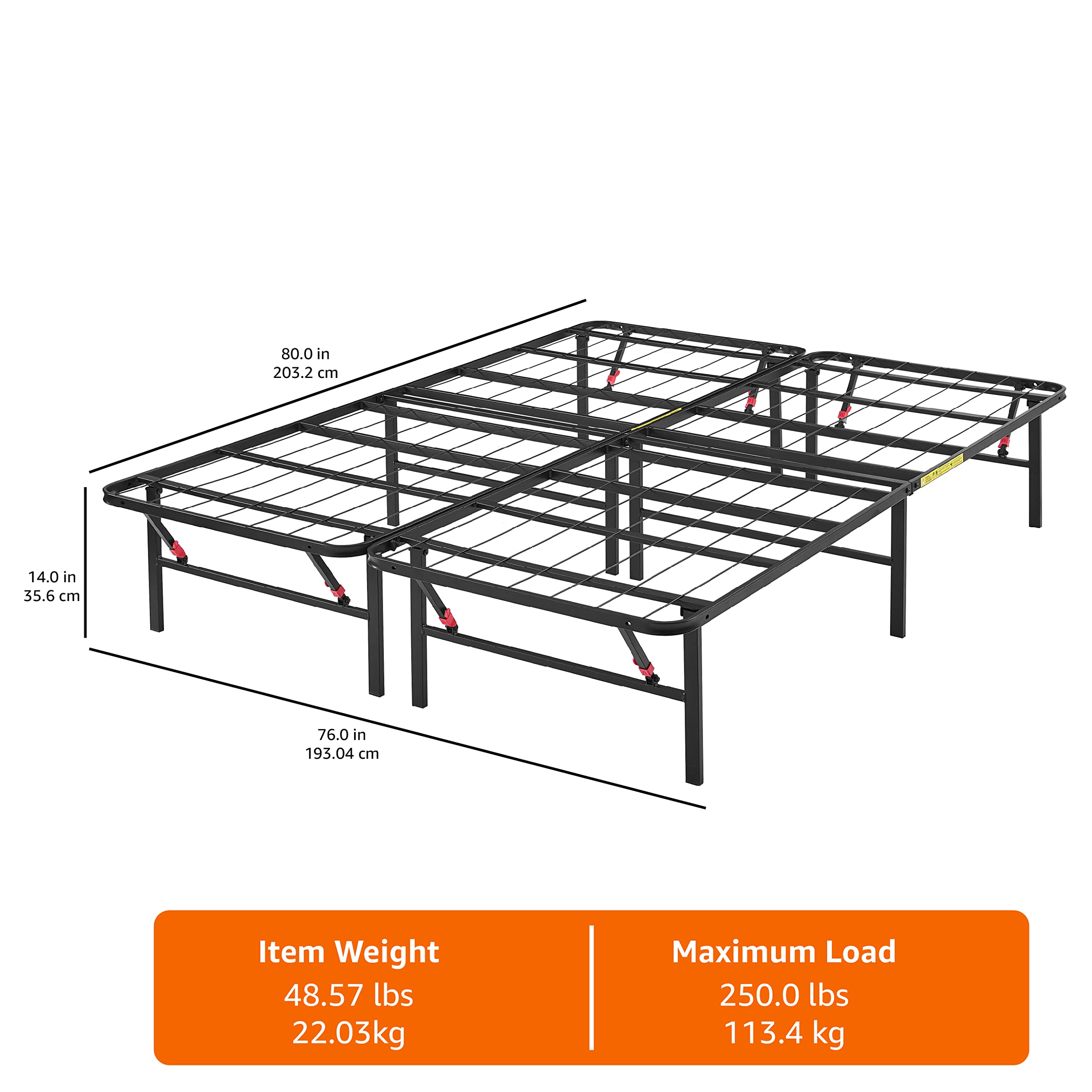 Foto 5 | Marco De Cama Con Plataforma Amazon Basics, Plegable, De Metal, Tamaño King - Venta Internacional.