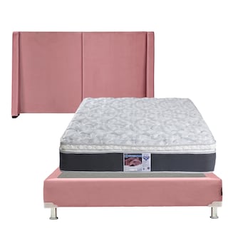 Foto 1 | Cabecera Dicasa Milan Color Palo De Rosa Matrimonial+box Dicasa Color Palo De Rosa+colchón Spring Air Marte
