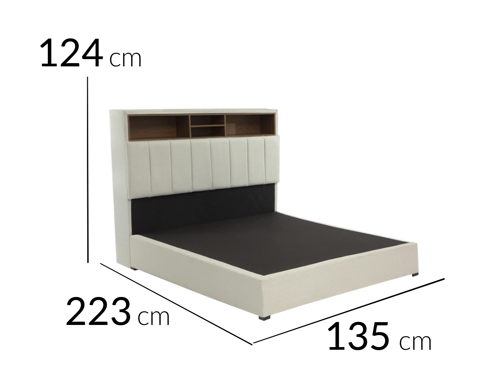 Foto 4 pulgar | Cama Moon Beige Matrimonial