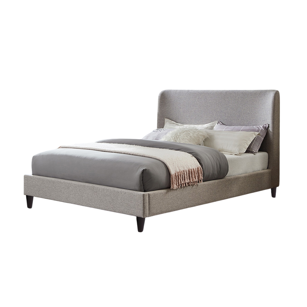 Foto 2 pulgar | Ilios Innova | Cama King Size Gris Con Cabecera Tapizada En Lino Y Poliéster | Estructura De Madera Resistente