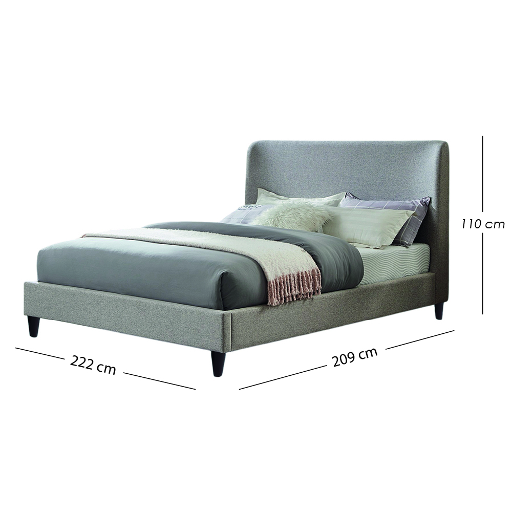 Foto 2 | Ilios Innova | Cama King Size Gris Con Cabecera Tapizada En Lino Y Poliéster | Estructura De Madera Resistente