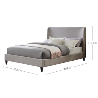 Foto 2 | Ilios Innova | Cama King Size Gris Con Cabecera Tapizada En Lino Y Poliéster | Estructura De Madera Resistente