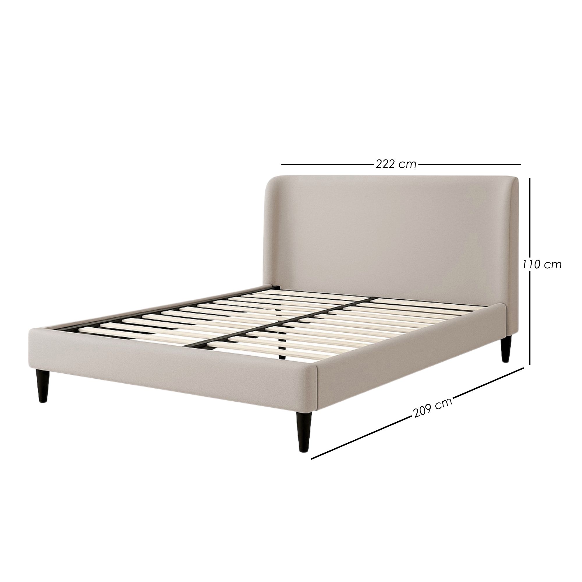 Foto 3 pulgar | Ilios Innova | Cama King Size Beige Con Cabecera Tapizada En Lino y Poliéster | Estructura De Madera Resistente