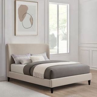 Foto 5 | Ilios Innova | Cama King Size Beige Con Cabecera Tapizada En Lino y Poliéster | Estructura De Madera Resistente