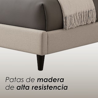 Foto 7 | Ilios Innova | Cama King Size Beige Con Cabecera Tapizada En Lino y Poliéster | Estructura De Madera Resistente