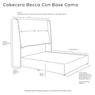Foto 6 | Cabecera Dicasa Becca Color Azul Queen Size + Base Cama Dicasa Color Azul Queen Size