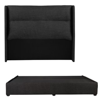 Foto 1 | Cabecera Dicasa Becca Color Negro Matrimonial + Base Cama Dicasa Color Negro Matrimonial