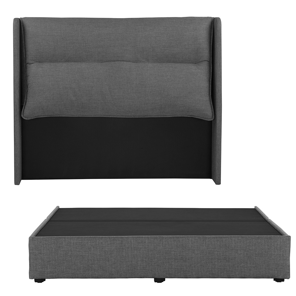 Foto 1 | Cabecera Dicasa Becca Color Gris Oscuro King Size + Base Cama Dicasa Color Gris Oscuro King Size