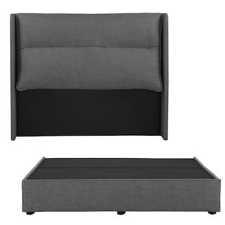 Foto 1 | Cabecera Dicasa Becca Color Gris Oscuro King Size + Base Cama Dicasa Color Gris Oscuro King Size