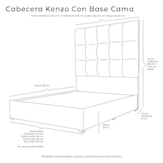 Foto 6 | Cabecera Dicasa Kenzo Color Azul Queen Size + Base Cama Dicasa Color Azul Queen Size