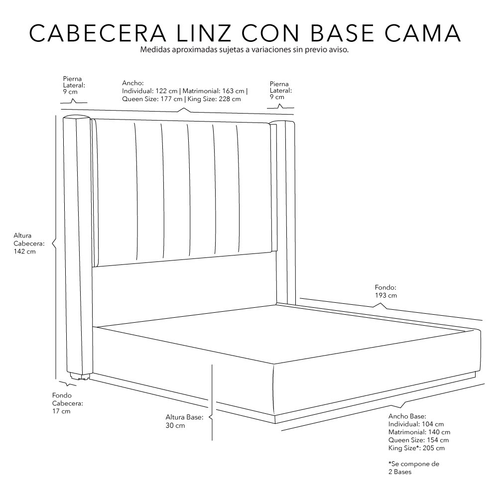 Foto 9 pulgar | Cabecera Dicasa Linz Color Negro King Size + Base Cama Dicasa Color Negro