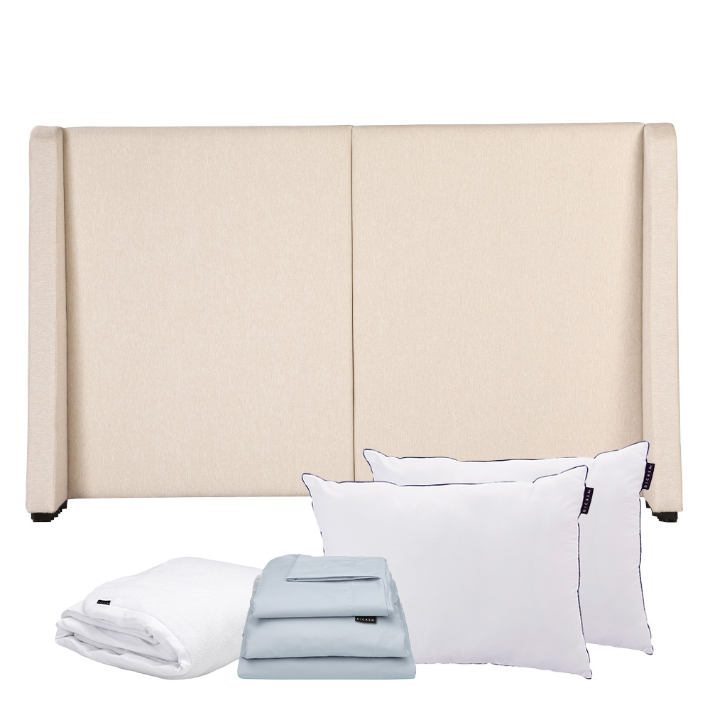 Foto 1 | Cabecera Dicasa Milan Color Crema Queen Size+2 Almohadas One+protector De Colchón Cloud+sábanas Softy
