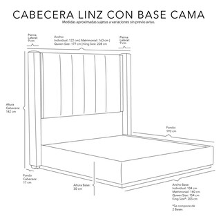 Foto 8 | Cabecera Dicasa Linz Color Gris Oscuro Queen Size + Base Cama Dicasa Color Gris Oscuro