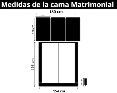 Foto 7 | Cama Matrimonial + Cabecera + Somier Modern Luxury De Terciopelo Negro Con Canales De 60 Cm