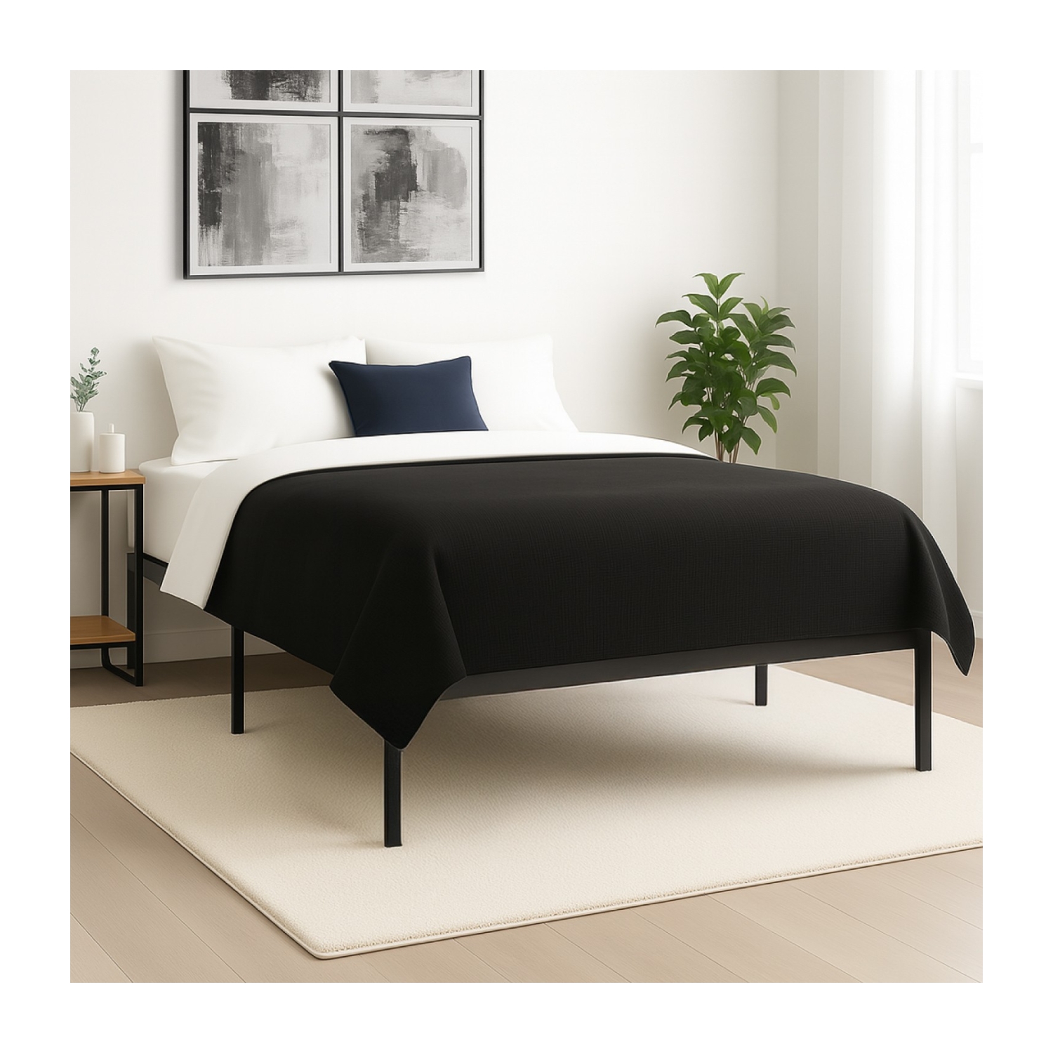 Foto 8 pulgar | Base Cama Matrimonial Box Plegable Metal Acero Soporta 250kg Houzer