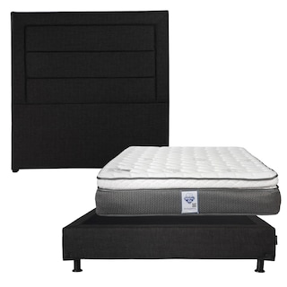 Foto 1 | Cabecera Dicasa Blend Queen Size Color Negro + Box Dicasa Color Negro + Colchón Spring Air Phantom