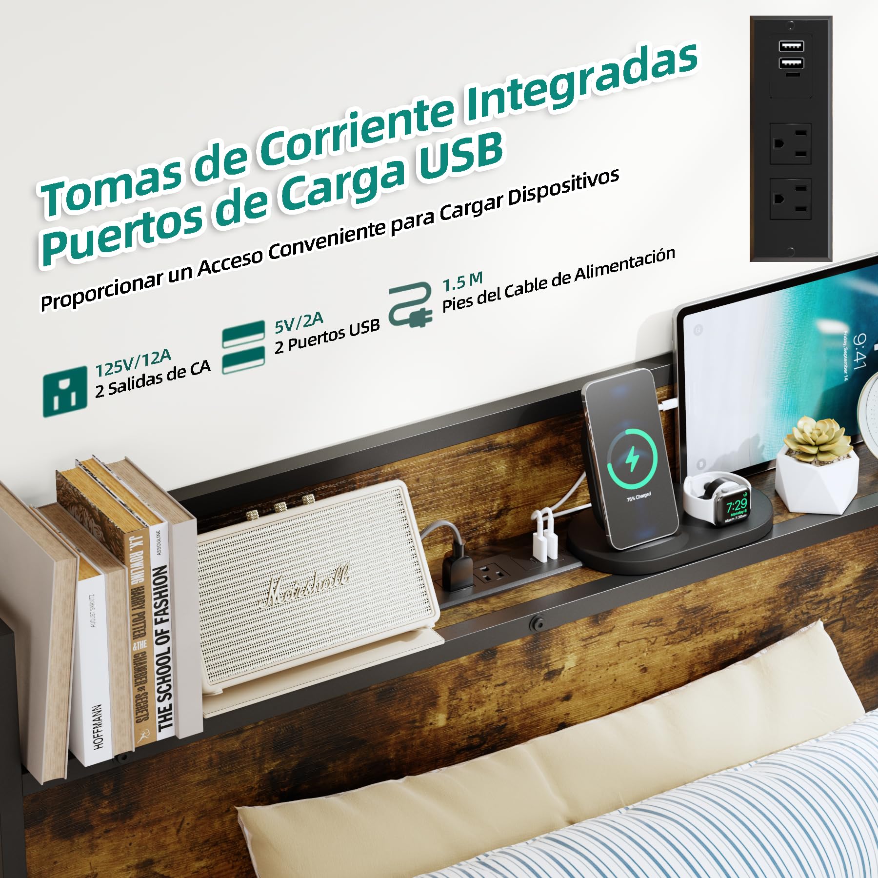 Foto 5 | Base para Cama Individual Nami de Metal