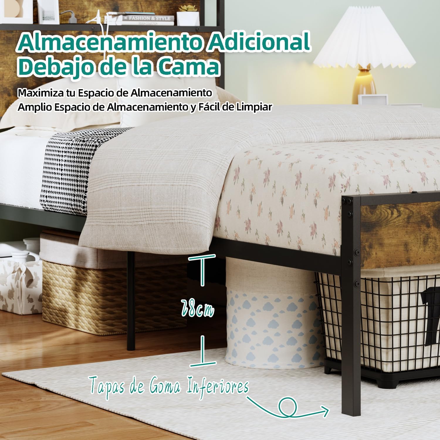 Foto 7 | Base para Cama Individual Nami de Metal