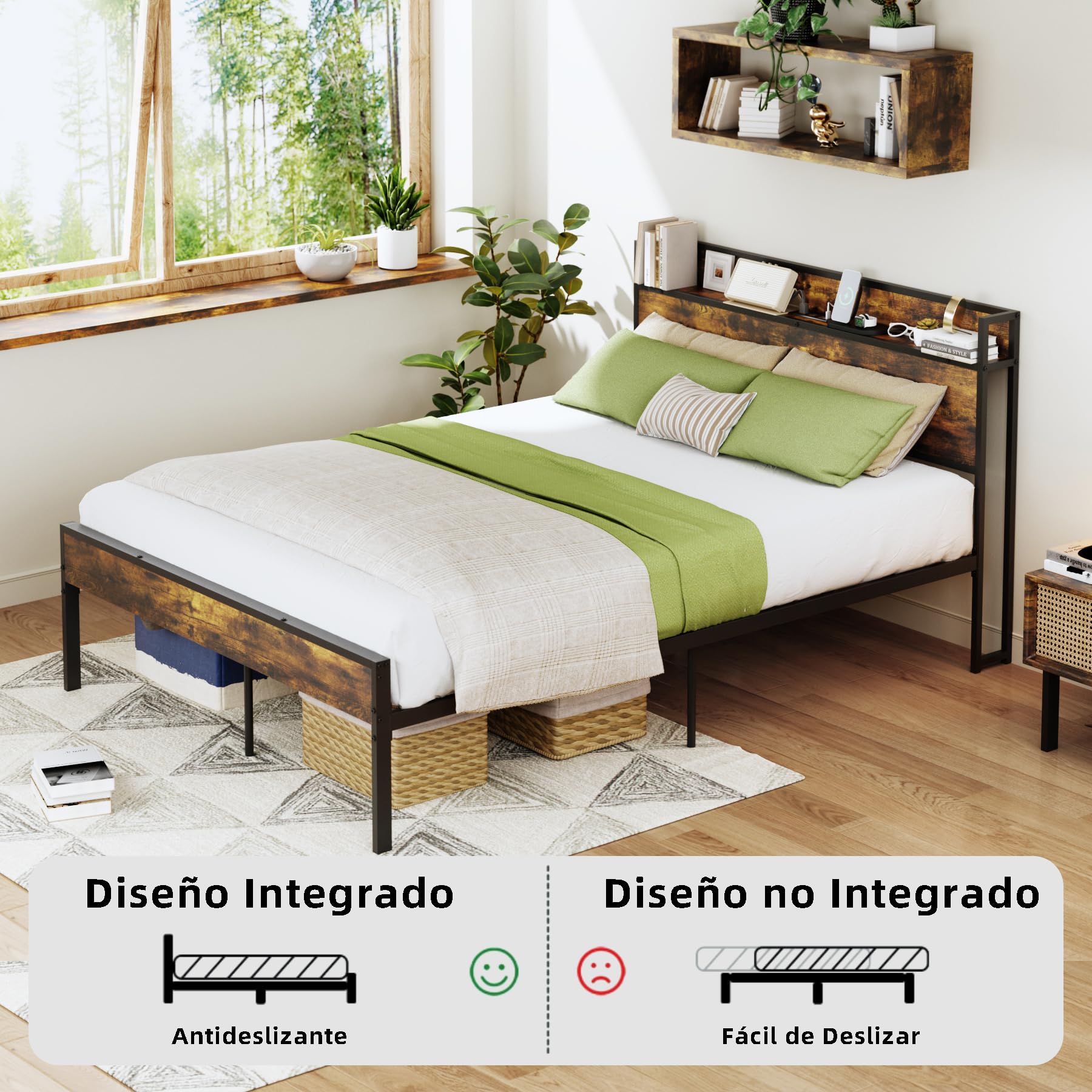 Foto 4 | Base para Cama Matrimonial Nami de Metal