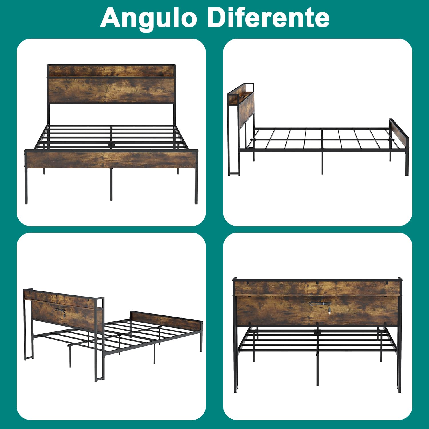 Foto 5 | Base para Cama Matrimonial Nami de Metal