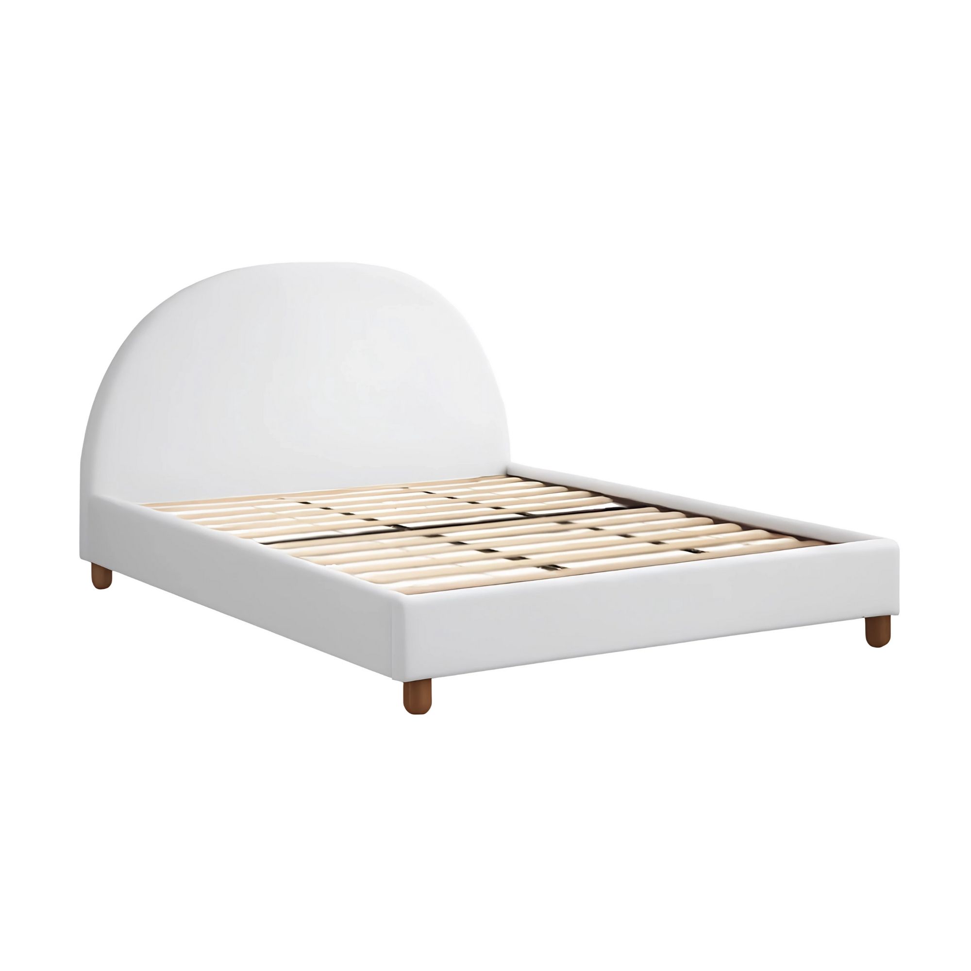 Foto 2 pulgar | Ilios Innova | Base De Cama King Size Con Cabecera Arco Tapizada En Lino. Diseño Moderno Y Minimalista Blanco.