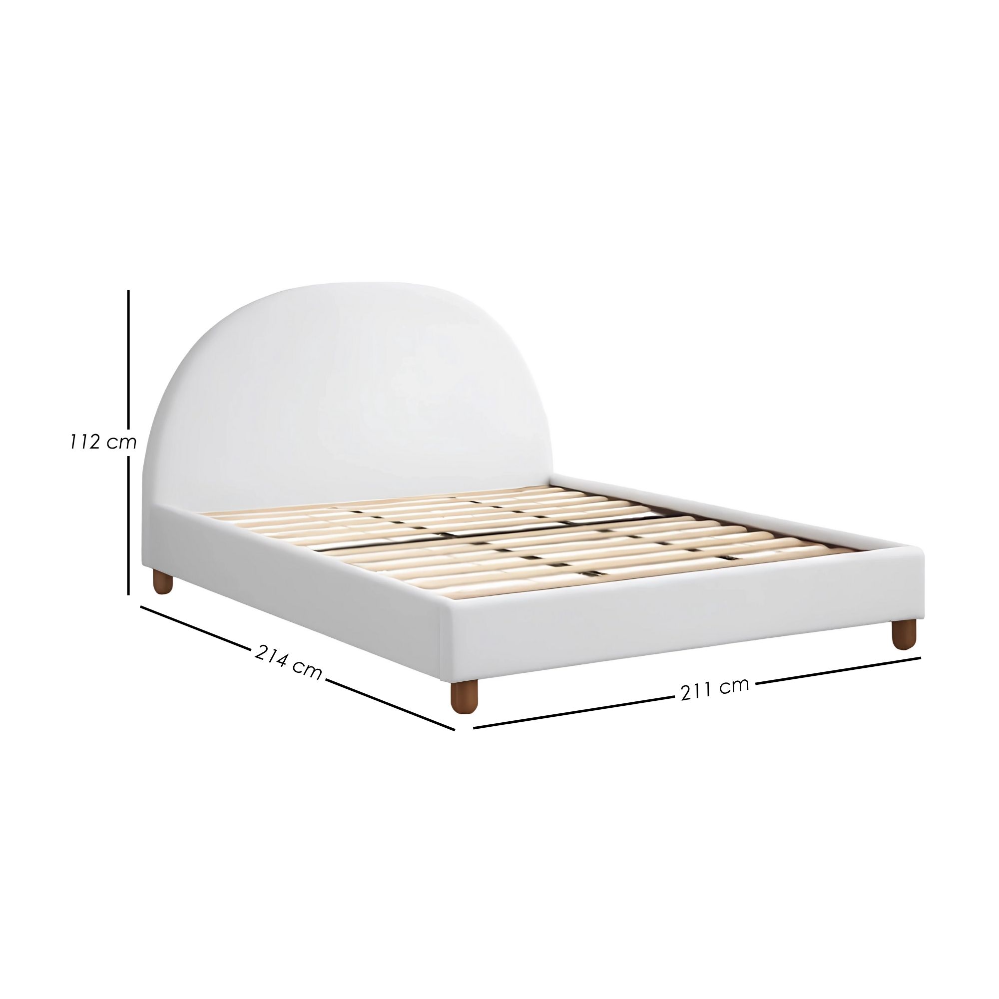 Foto 3 pulgar | Ilios Innova | Base De Cama King Size Con Cabecera Arco Tapizada En Lino. Diseño Moderno Y Minimalista Blanco.