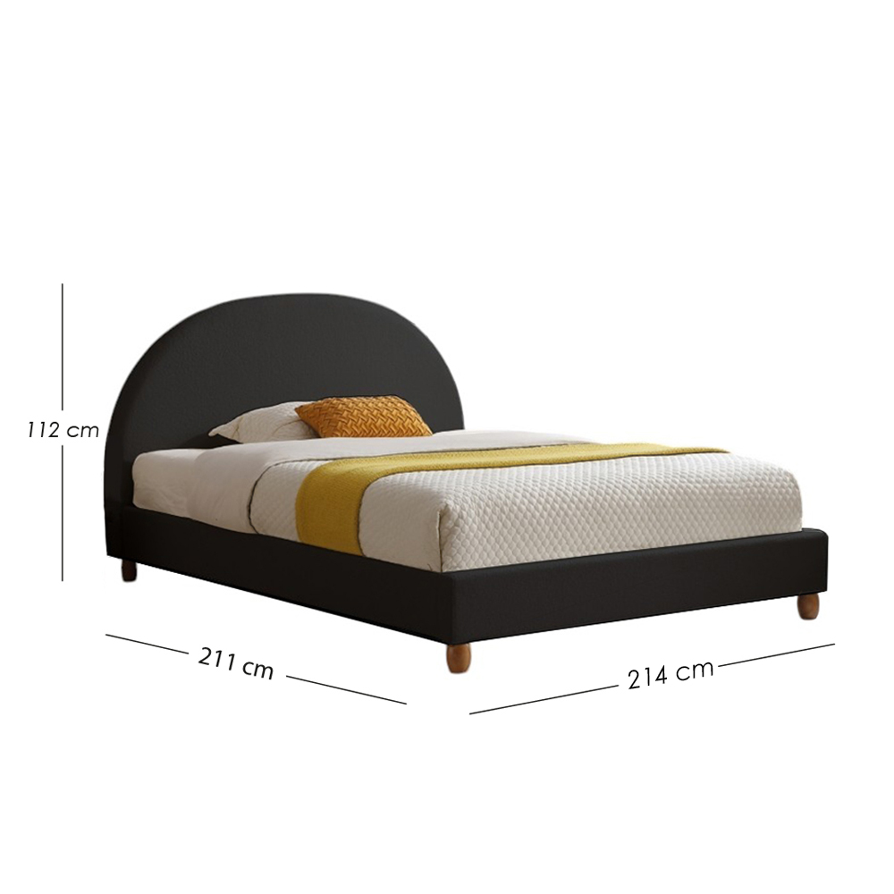 Foto 3 pulgar | Ilios Innova | Base De Cama King Size Con Cabecera Arco Tapizada En Lino. Diseño Moderno Y Minimalista En Negro.