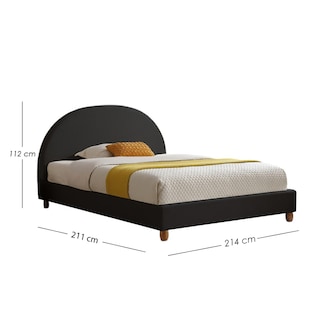 Foto 2 | Ilios Innova | Base De Cama King Size Con Cabecera Arco Tapizada En Lino. Diseño Moderno Y Minimalista En Negro.