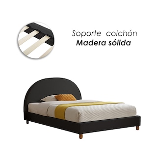 Foto 6 | Ilios Innova | Base De Cama King Size Con Cabecera Arco Tapizada En Lino. Diseño Moderno Y Minimalista En Negro.