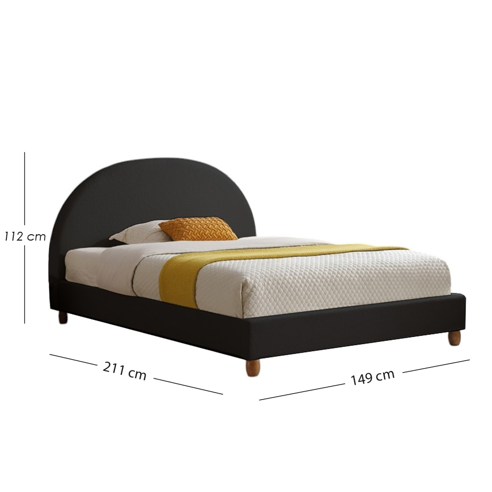 Foto 2 | Ilios Innova | Base De Cama Matrimonial Con Cabecera Tipo Arco Tapizada En Lino. Diseño Moderno Minimalista Negro.