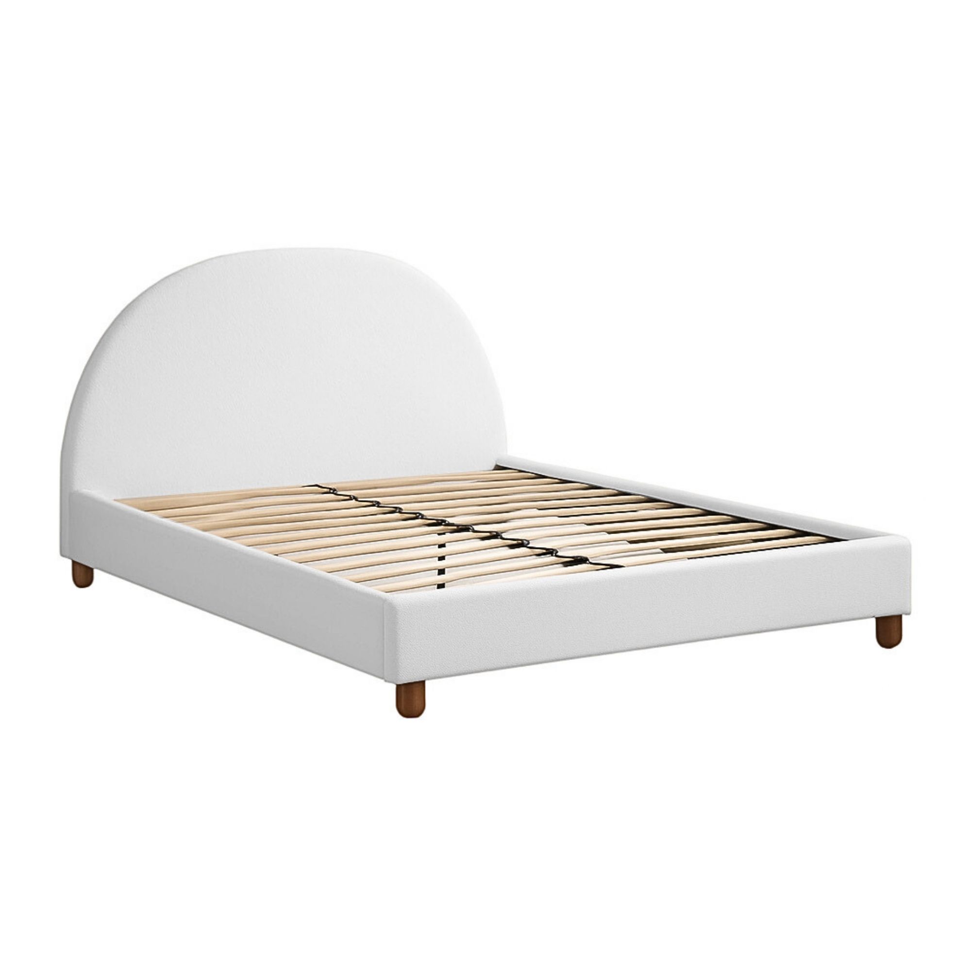 Foto 2 pulgar | Ilios Innova | Base De Cama Matrimonial Con Cabecera Arco Tapizada En Lino. Diseño Moderno Minimalista Blanco.