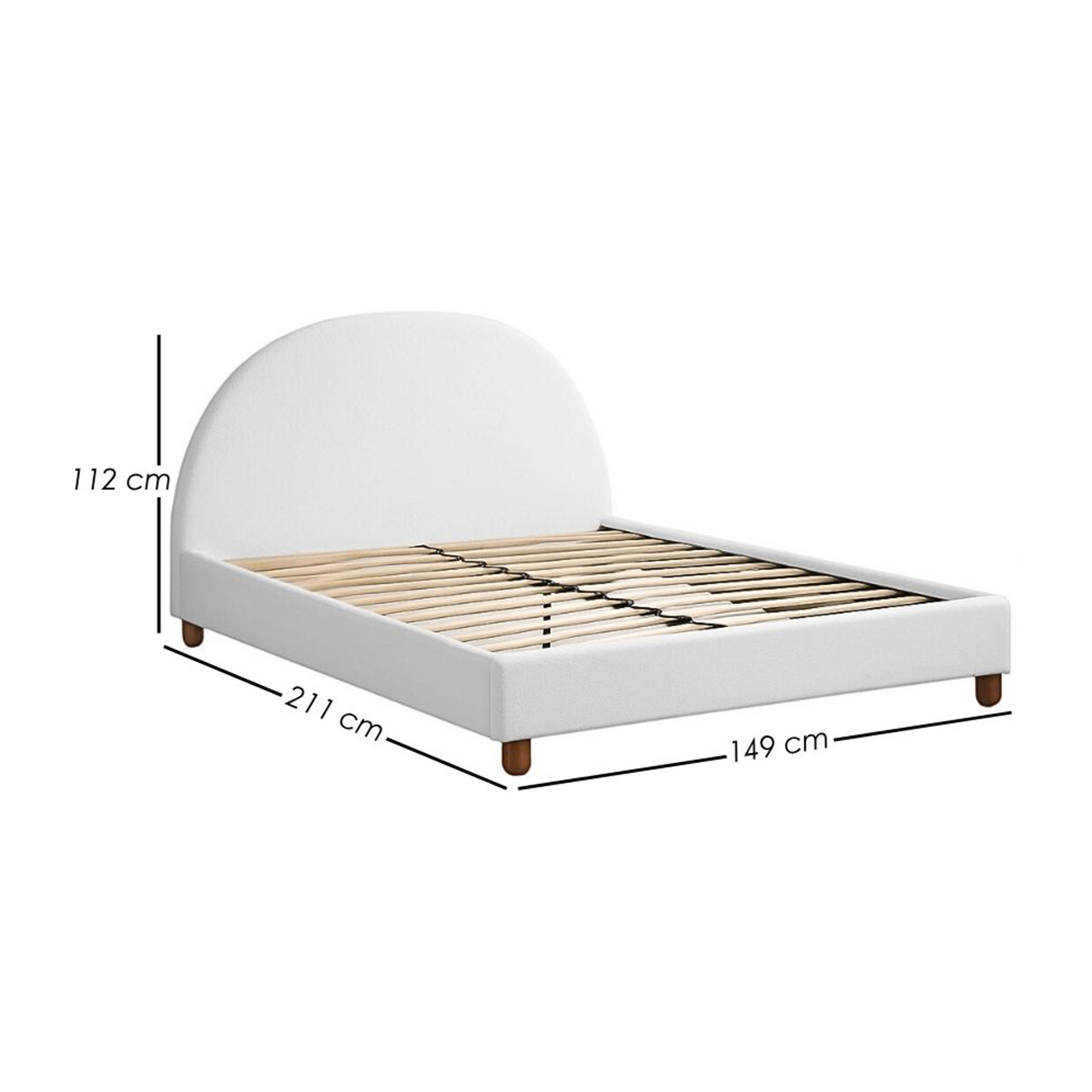 Foto 3 pulgar | Ilios Innova | Base De Cama Matrimonial Con Cabecera Arco Tapizada En Lino. Diseño Moderno Minimalista Blanco.