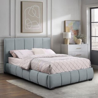 Foto 4 | Ilios Innova | Base De Cama Matrimonial Con Cabecera Sistema Hidráulico Tapizada En Lino Azul Y Estructura De Madera.