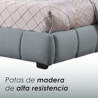 Foto 8 | Ilios Innova | Base De Cama Matrimonial Con Cabecera Sistema Hidráulico Tapizada En Lino Azul Y Estructura De Madera.
