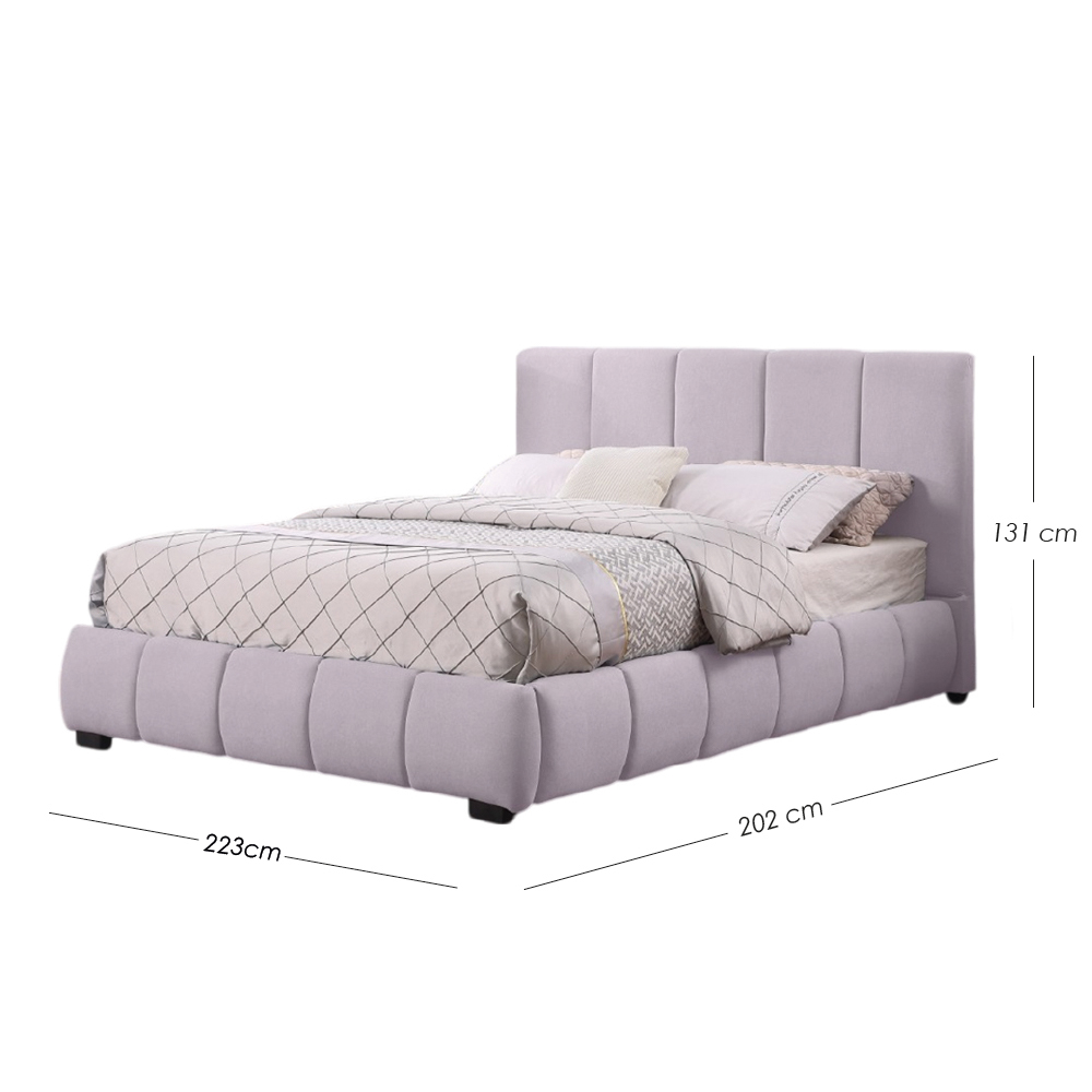 Foto 3 pulgar | Ilios Innova | Base De Cama King Size Con Cabecera  Sistema Hidráulico  Tapizado En Lino Gris Y Estructura De Madera.