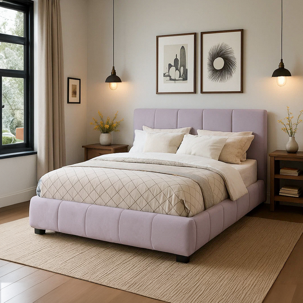 Foto 6 pulgar | Ilios Innova | Base De Cama King Size Con Cabecera  Sistema Hidráulico  Tapizado En Lino Gris Y Estructura De Madera.
