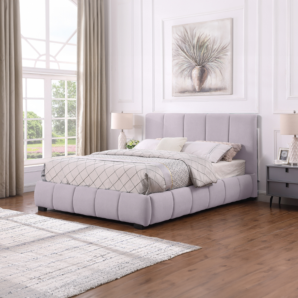 Foto 5 pulgar | Ilios Innova | Base De Cama Con Cabecera Matrimonial  Sistema Hidráulico Y Tapizado En Lino Gris Con Estructura De Ma