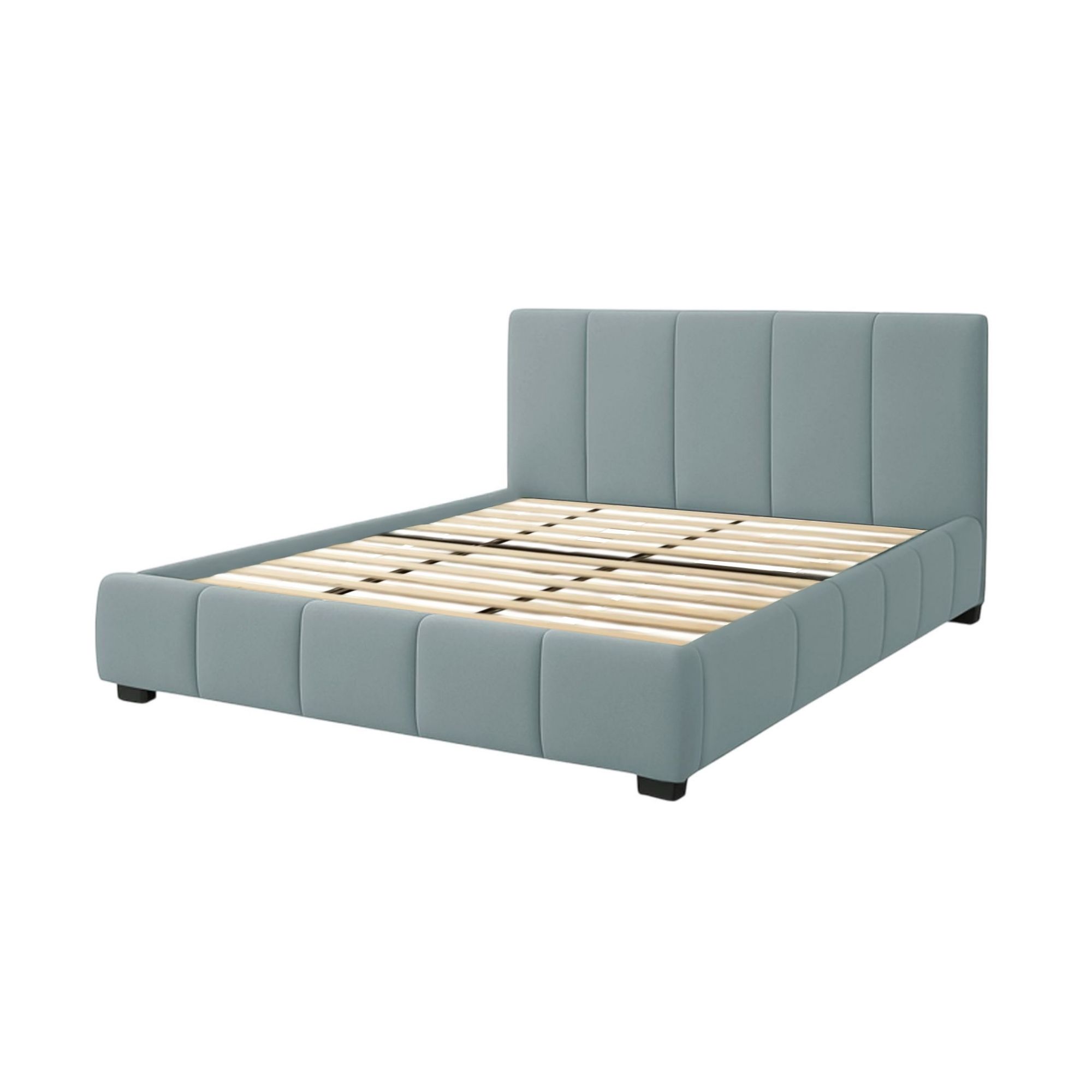 Foto 1 | Ilios Innova | Base King Size Con Cabecera  Sistema Hidráulico Para Almacenamiento Y Tapizado En Lino Azul.