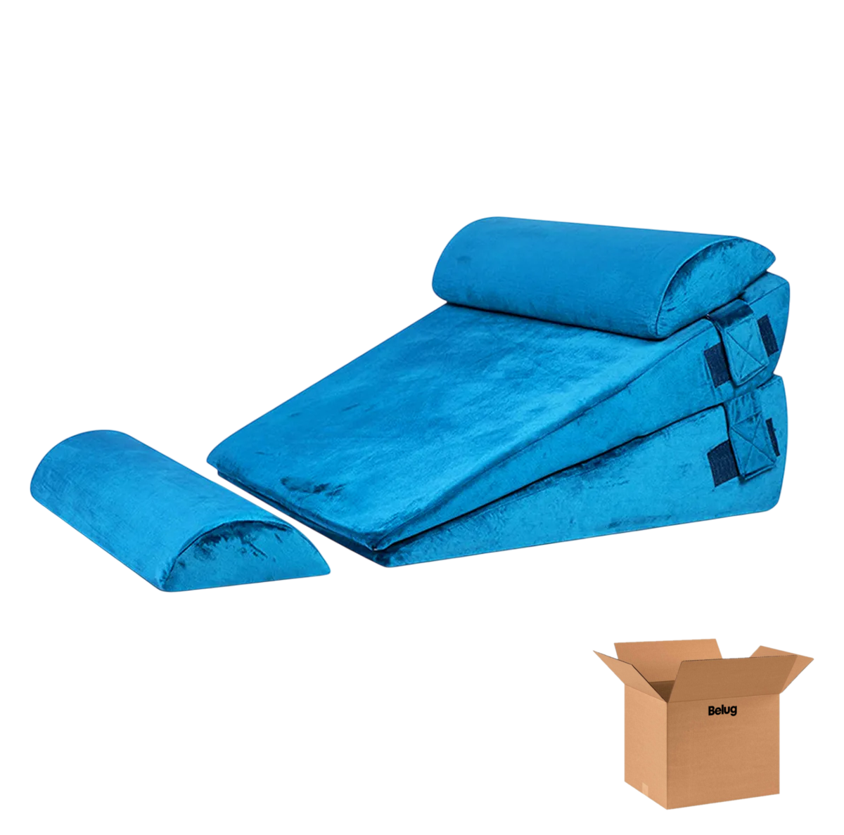 Juego De 4 Almohadas Belug Ajustables Azul Rey