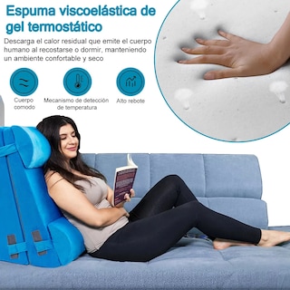 Foto 5 | Juego De 4 Almohadas Belug Ajustables Azul Rey
