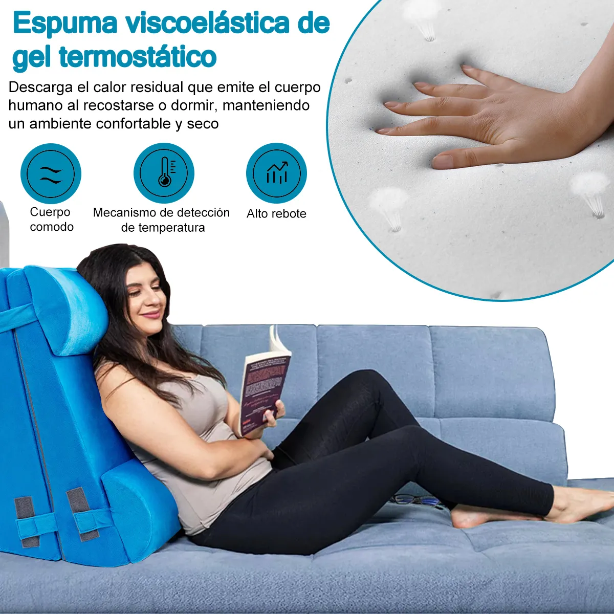 Foto 6 pulgar | Almohadas Lab.G Azul Ajustables