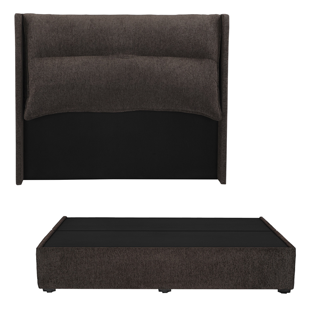 Cabecera Rogga Becca Color Chocolate King Size + Base Cama