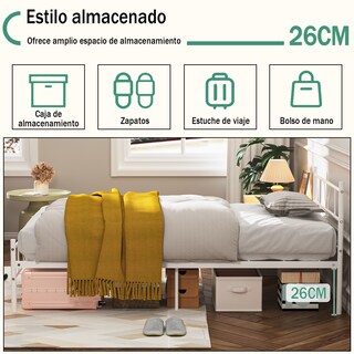 Foto 4 | Estructura De Cama Individual Blanca