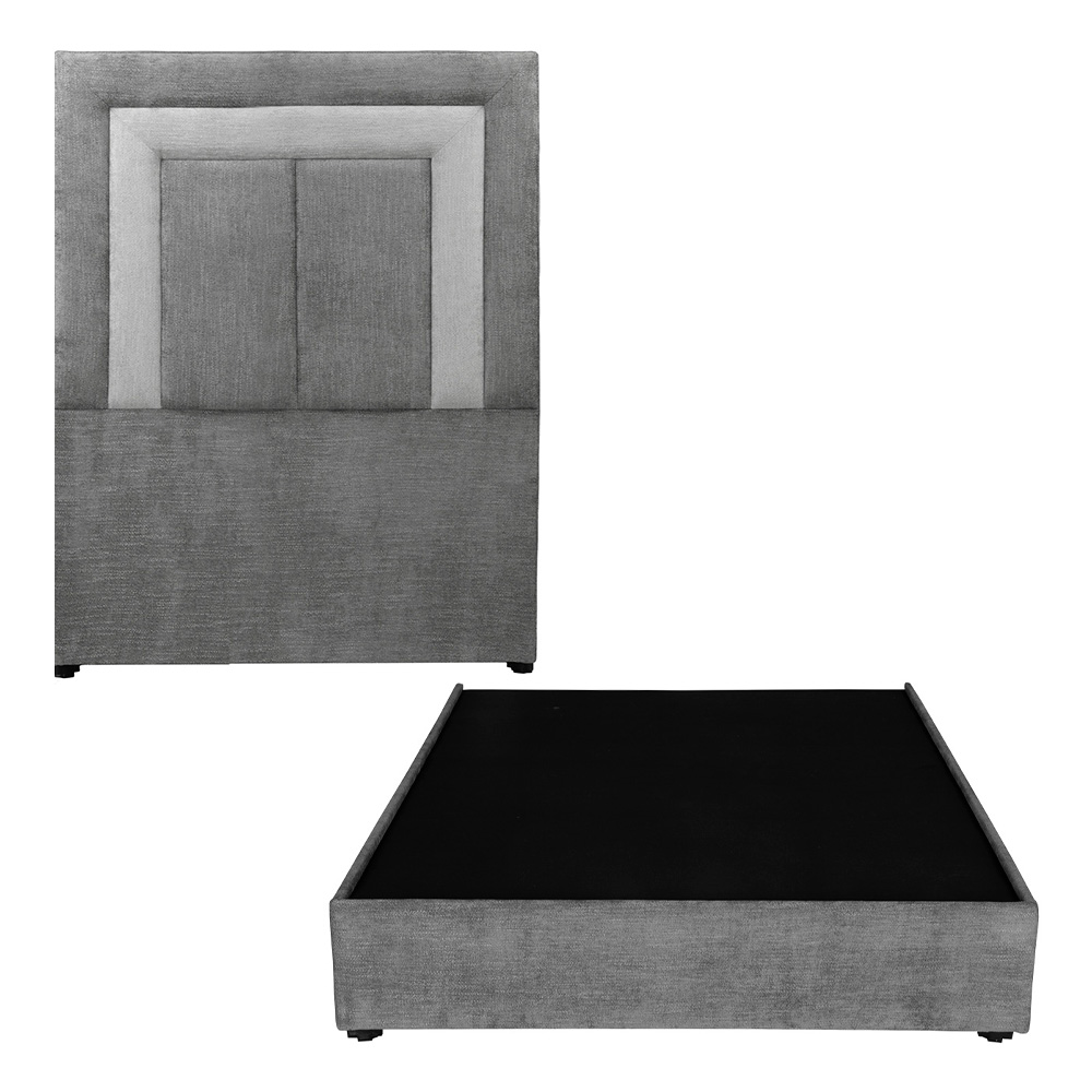 Foto 2 pulgar | Cabecera+base Cama Dicasa  Bora Color Storm Grey Individual + Base Cama