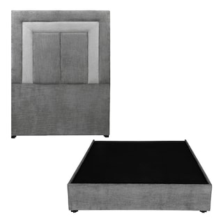 Foto 1 | Cabecera+base Cama Dicasa Bora Color Storm Grey Individual + Base Cama