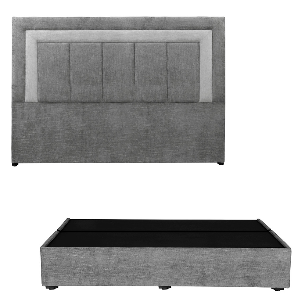 Foto 2 pulgar | Cabecera+base Cama Dicasa  Bora Color Storm Grey King Size + Base Cama
